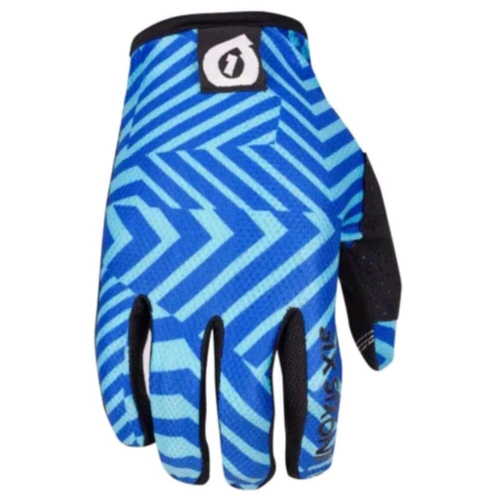 SixSixOne 661 Youth Medium Comp Gloves MTB Full Finger Dazzle Blue Kids Bike New